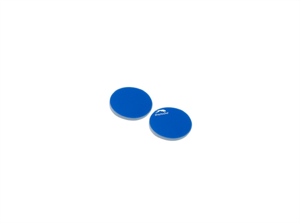 Picture of Blue PTFE/White Silicone Septa, 20mm x 1.5mm for 20mm Aluminum Seals, (Shore A 55)